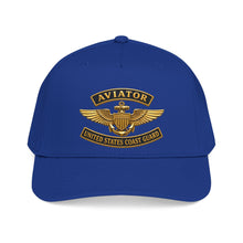 Load image into Gallery viewer, Mid Profile Baseball Cap - USCG - Aviator Badge w txt - 3D - Enhanced