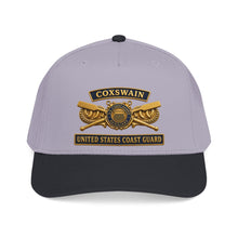 Load image into Gallery viewer, Mid Profile Baseball Cap - USCG - Coxswain - Auxiliary w txt - 3D - Enhanced