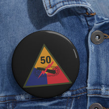 Load image into Gallery viewer, Custom Pin Buttons - SSI - 50th Armored Division X 300