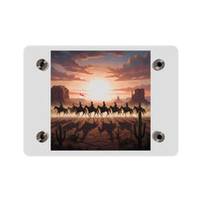 Load image into Gallery viewer, Acrylic Wall Art Panel - 10th Cavalry on Patrol in the sunset w 10th Cav Guidon
