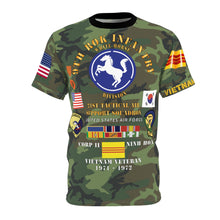 Load image into Gallery viewer, 21st TAS Army Brown Woodland Camo Print Unisex Tee, Stylish Outdoor Shirt, Trendy Graphic Top, Unique Camouflage T-Shirt