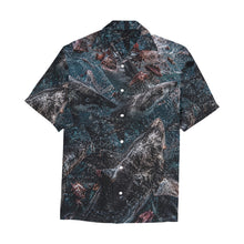 Load image into Gallery viewer, Camo Pattern - Shark Feeding Frenzy Ghost Men's All Over Print Hawaiian Shirt With Chest Pocket