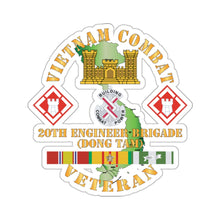 Load image into Gallery viewer, Kiss-Cut Stickers - Vietnam Combat Veteran w 20th Engineer Brigade SSI - Dong Tam X 300