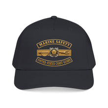 Load image into Gallery viewer, Mid Profile Baseball Cap - USCG - Marine Safety - Auxiliary w txt - 3D - Enhanced