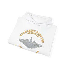 Load image into Gallery viewer, Unisex Heavy Blend™ Hooded Sweatshirt - Navy - Submarine Badge - Silver - Qualified