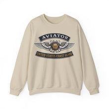 Load image into Gallery viewer, Crewneck Sweatshirt - USCG - Aviator Badge - Auxiliary w txt - 3D - Enhanced
