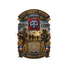 Load image into Gallery viewer, Kiss-Cut Stickers - Army - 82nd Airborne Division - WWII to NOW - All American Division - 3D - Enhanced