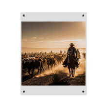 Load image into Gallery viewer, Acrylic Wall Art Panel - Dirty, dusty cattle drive in the Old West