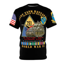 Load image into Gallery viewer, Unisex All Over Print (AOP) - 751st Tank Battalion - Always to Excel - w Tank w SSI WWII Eu Svc