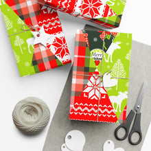 Load image into Gallery viewer, Gift Wrap Papers - Christmas and new year patchwork seamless