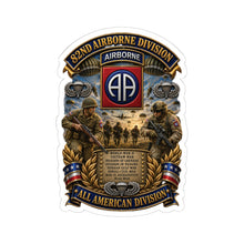 Load image into Gallery viewer, Kiss-Cut Stickers - Army - 82nd Airborne Division - WWII to NOW - All American Division - 3D - Enhanced