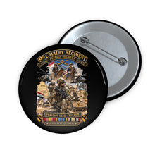 Load image into Gallery viewer, Custom Pin Buttons - Army - Todays Buffalo Soldiers in Iraq - OIF - Cavalrymen at War w IRAQ SVC - 3D - Enhanced