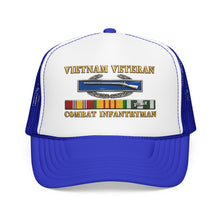 Load image into Gallery viewer, Foam Trucker Hat - Army - Vietnam Veteran - Cbt Infantryman w CIB VN SVC - 3D X 300