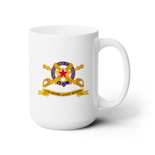 Load image into Gallery viewer, White Ceramic Mug 15oz - Army - 303rd Armored Cavalry Regiment w Br - Ribbon X 300