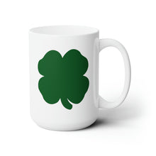 Load image into Gallery viewer, White Ceramic Mug 15oz - Clover - 4 Leaf Clover wo Txt