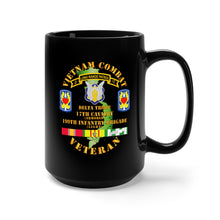 Load image into Gallery viewer, Black Mug 15oz - Vietnam Combat Veteran w D Troop - 17th Cav - 199th Inf Bde W SVC