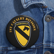 Load image into Gallery viewer, Custom Pin Buttons - 1st Cavalry Division SSI w Airmobile Tab