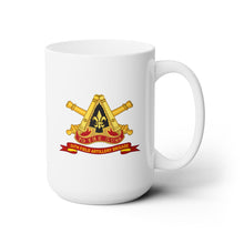 Load image into Gallery viewer, White Mug 15oz - Army - 54th Field Artillery Brigade w Br - Ribbon