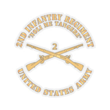 Load image into Gallery viewer, Kiss - Cut Stickers - Army - 2nd Infantry Regiment Branch - Noli Me Tangere - US Army X 300