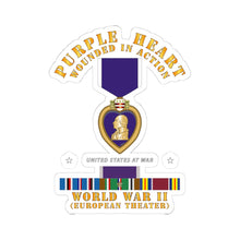 Load image into Gallery viewer, Kiss-Cut Stickers - Purple Heart - WIA w WWII SVC w Purple Heart - Europe