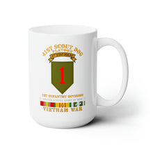 Load image into Gallery viewer, White Ceramic Mug 15oz - Army - 41st Scout Dog Platoon 1st Infantry Division w VN SVC
