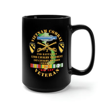 Load image into Gallery viewer, Black Mug 15oz - Army - Vietnam Combat Cavalry Veteran w 2nd Bn 12th Cav Regt w CIB - 1st Cav Div X 300