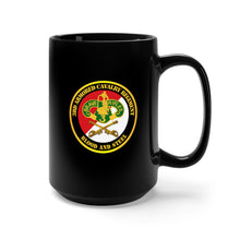 Load image into Gallery viewer, Black Mug 15oz - Army - 3rd Armored Cavalry Regiment DUI - Red White - Blood and Steel