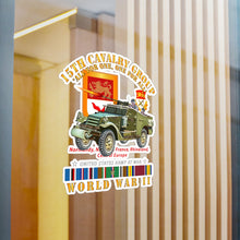 Load image into Gallery viewer, Kiss-Cut Vinyl Decals - Army - 15th Cavalry Group - One for All - w Armored Scout Car w SSI WWII EU SVC