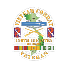 Load image into Gallery viewer, Kiss-Cut Stickers - Army - Vietnam Combat Infantry Veteran w 198th Inf Bde SSI X 300