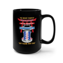 Load image into Gallery viewer, Black Mug 15oz - Army - 187th Infantry Regiment - Torii, Rakkasans, Let Valor Not Fail, English, Latin w CIB X 300