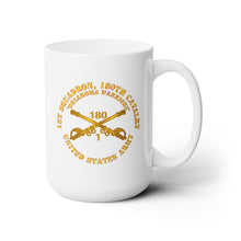 Load image into Gallery viewer, White Mug 15oz - Army - 1st Squadron, 180th Cavalry Branch - Oklahoma Warriors - US Army