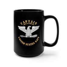 Load image into Gallery viewer, Black Mug 15oz - Navy - Captain - Cpt - Retired X 300
