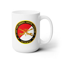 Load image into Gallery viewer, White Mug 15oz - Army - 1st Squadron, 180th Cavalry Branch Veteran - Red - White