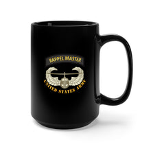 Load image into Gallery viewer, Black Mug 15oz - Army - Rappel Master Tab w Air Assault Badge - US Army