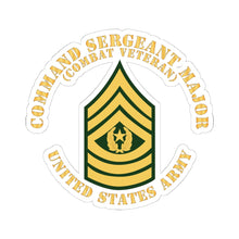 Load image into Gallery viewer, Kiss-Cut Stickers - Army - Command Sergeant Major - CSM - Combat Veteran - Flat X 300