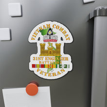 Load image into Gallery viewer, Die-Cut Magnets - Army - Vietnam Combat Veteran w 31st Engineer Bn w VN SVC