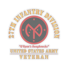 Load image into Gallery viewer, Kiss - Cut Stickers - Army - SSI - 27th Infantry Division - O'Ryan's Roughnecks - US Army Veteran X 300