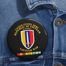 Load image into Gallery viewer, Custom Pin Buttons - US Army Vietnam - USARV - Vietnam War w SVC