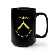 Load image into Gallery viewer, Black Mug 15oz - Army - Private - PV2 - Flat