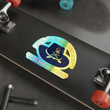Load image into Gallery viewer, Holographic Die-cut Stickers - 10th Cavalry Regiment w Cav Hat - Buffalo Soldiers