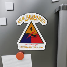 Load image into Gallery viewer, Die-Cut Magnets - Army - SSI - 4th Armored Division - Breakthrough - US Army X 300