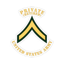 Load image into Gallery viewer, Kiss-Cut Stickers - Army - Private - PV2 - Retired - Flat X 300