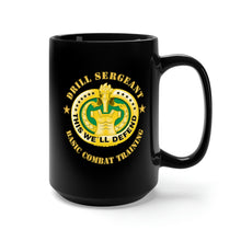 Load image into Gallery viewer, Black Mug 15oz - Army - Drill Sgt Badge - Basic Combat Training X 300