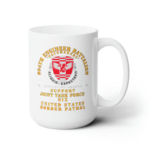 Load image into Gallery viewer, White Ceramic Mug 15oz - Army - 864th Eng Bn - JTF6 Supporting America