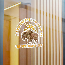 Load image into Gallery viewer, Kiss-Cut Vinyl Decals - Army - 24th Infantry Regiment - Buffalo Soldiers w 24th Inf Branch Insignia