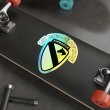 Load image into Gallery viewer, Holographic Die-cut Stickers - 1st Cavalry Division SSI w Airmobile Tab