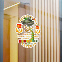 Load image into Gallery viewer, Kiss-Cut Vinyl Decals - Army - Vietnam Combat Veteran w 15th Cavalry Regiment - Armored Cav w VN SVC