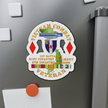 Load image into Gallery viewer, Die-Cut Magnets - Army - Vietnam Combat Vet - 1st Bn 61st Infantry - 5th Inf Div SSI