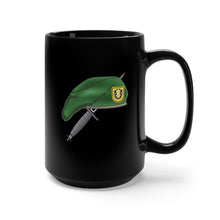 Load image into Gallery viewer, Black Mug 15oz - 1st SFG Beret and Dagger X 300