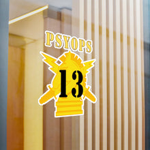Load image into Gallery viewer, Kiss-Cut Vinyl Decals - Army - PSYOPS w Branch Insignia - 13th Battalion Numeral - Line X 300 - Hat